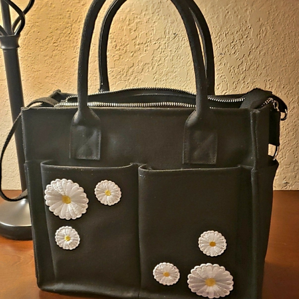 No Bondaries Women's Joyful Expression Mini Tote Bag. Black